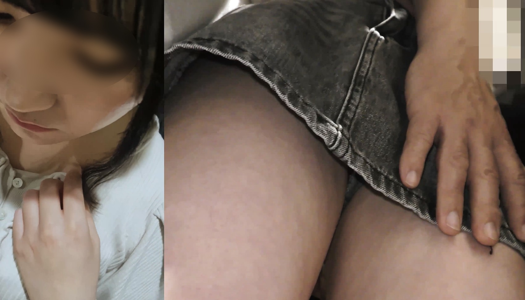 【触行為/K】どうすれば止めてくれるの？”やめて”そのたった一言が言えなくて。無抵抗坂道系私服K絶望の一部。Paraphism　痴漢　坂道系パンチラ　電車パンチラ　デニミニ　清楚痴漢